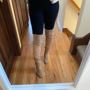COPY - New DVF suede over the knee boots tan color
